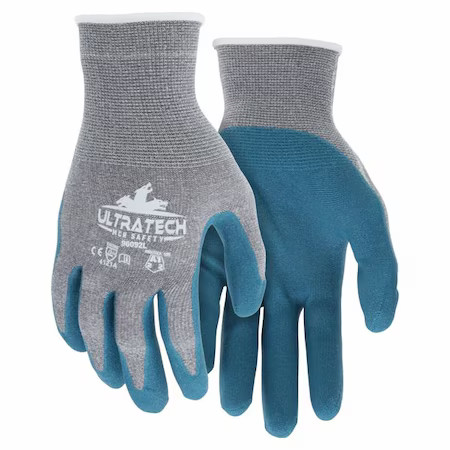 Mcr Safety 96092M Coated Gloves, Nitrile, Smooth, Palm, 2 Abrasion Level, M 12