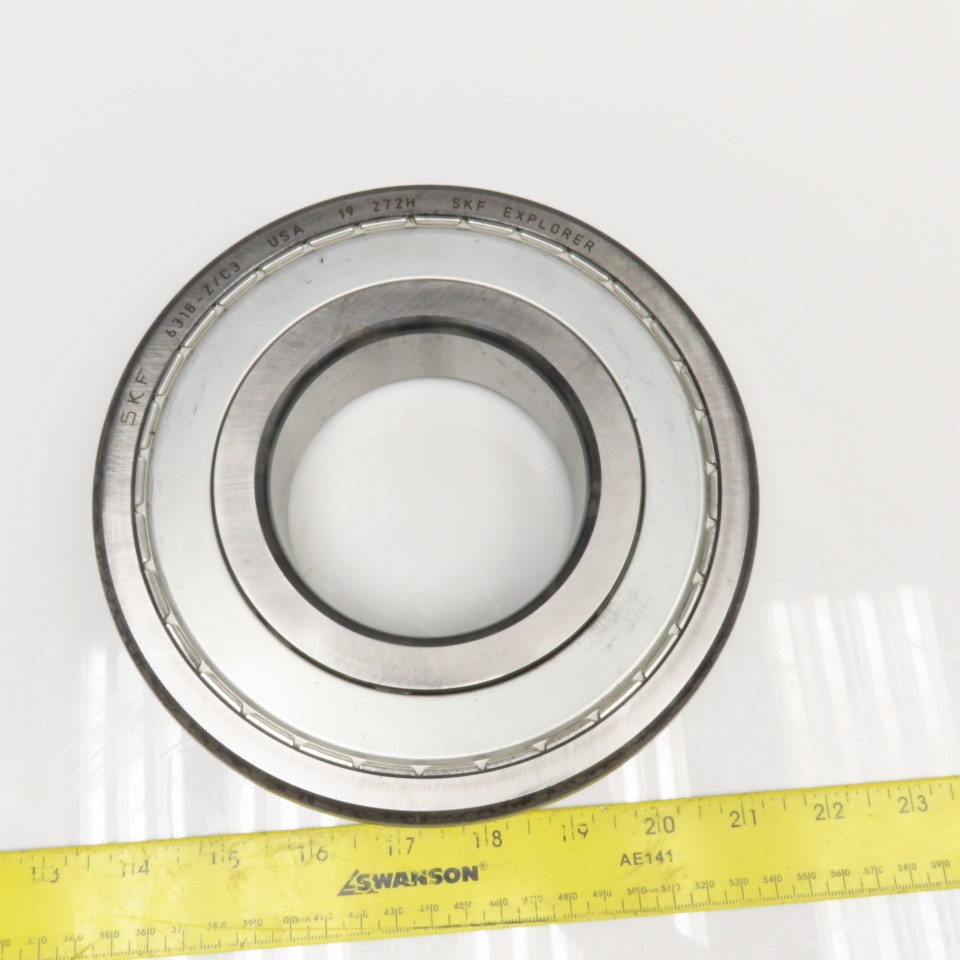 SKF 6318-Z/C3 Single Row Roller Bearing 90mm ID x 190mm OD x 43mm Wide