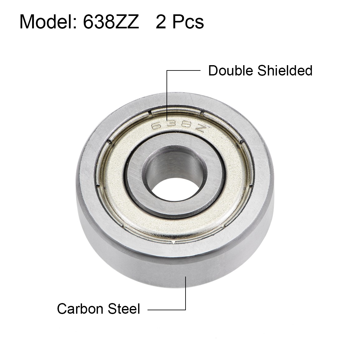2pcs 638ZZ Deep Groove Ball Bearings Z2 8x28x9mm Double Shielded Carbon Steel