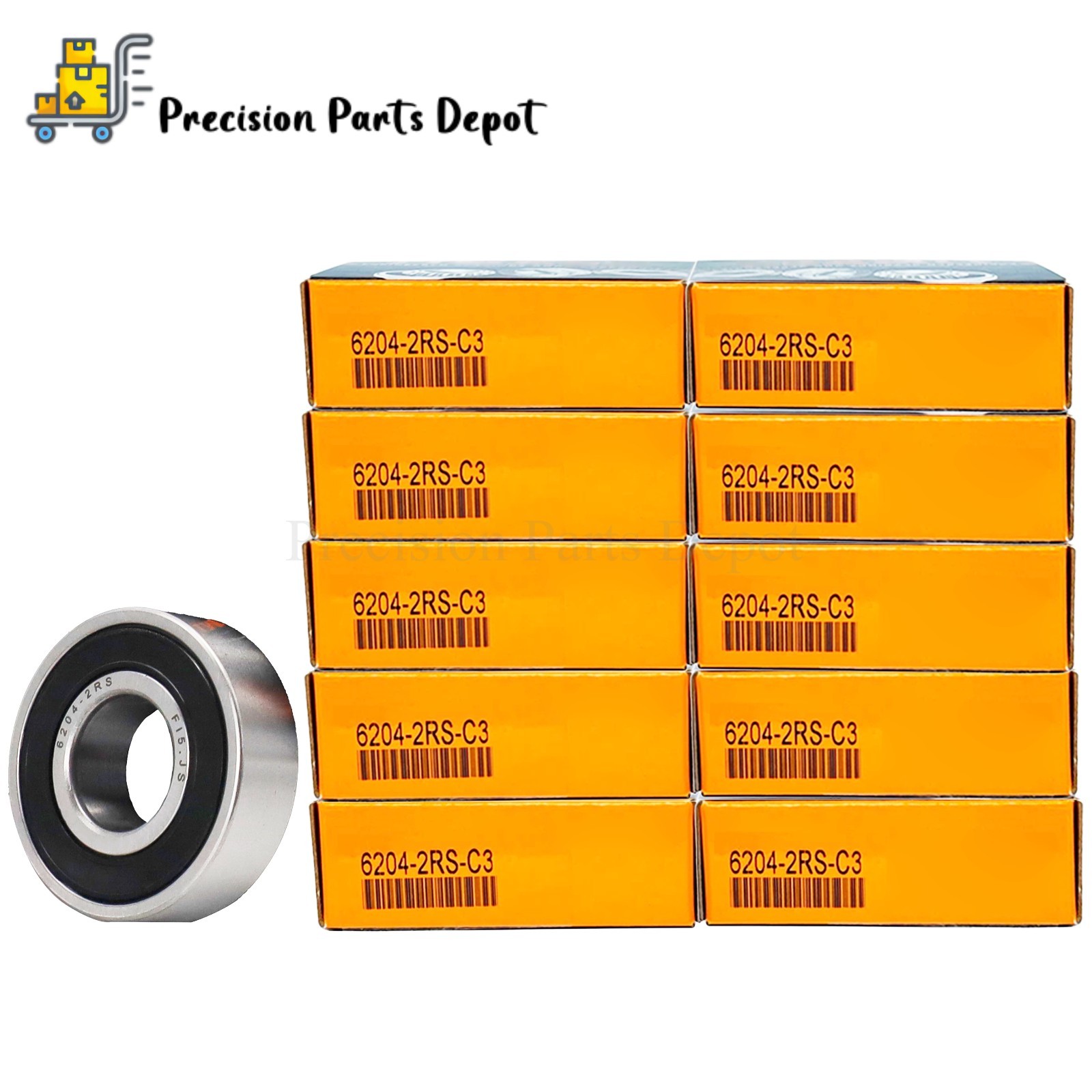 10PCS Double Rubber Seal Ball Bearings For TIMKEN 6204-2RSC3 6204-2RS 20x47x14mm