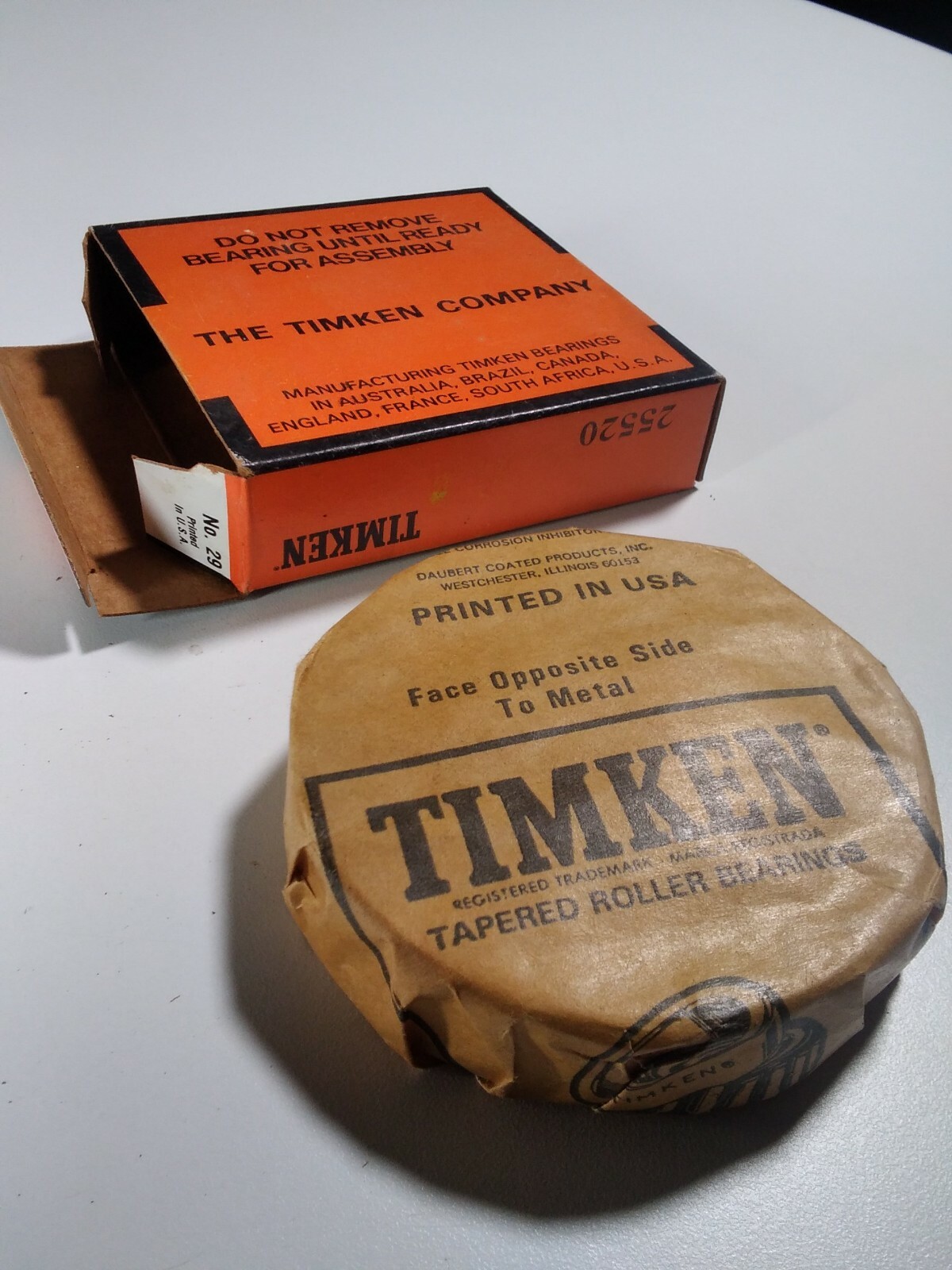 Timken 25520 Tapered Roller Bearing NOS Vtg 1980s Quality Made in USA!
