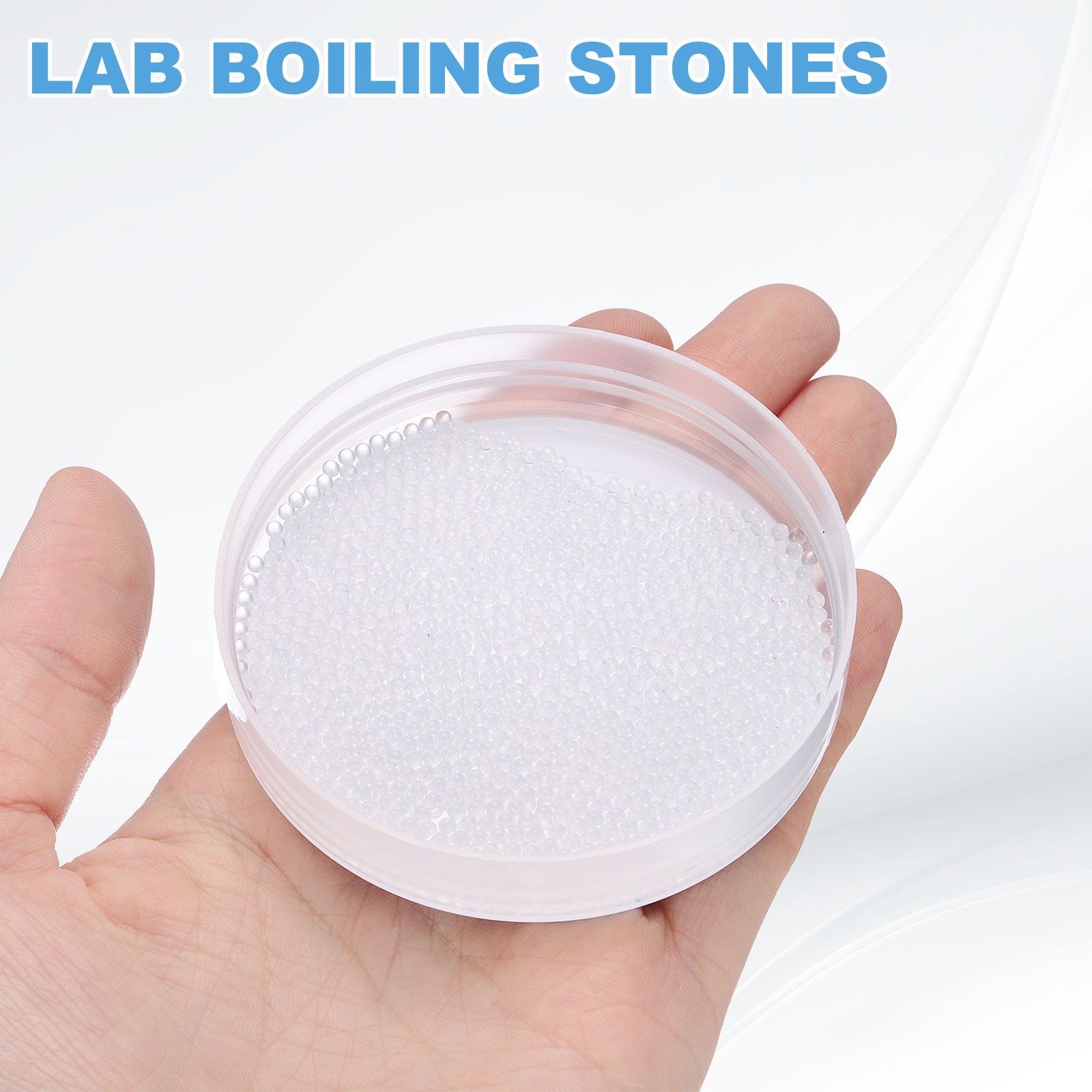 1000Pcs 2.5mm Lab Boiling Stones, Solid Round Clear Glass Boiling Beads