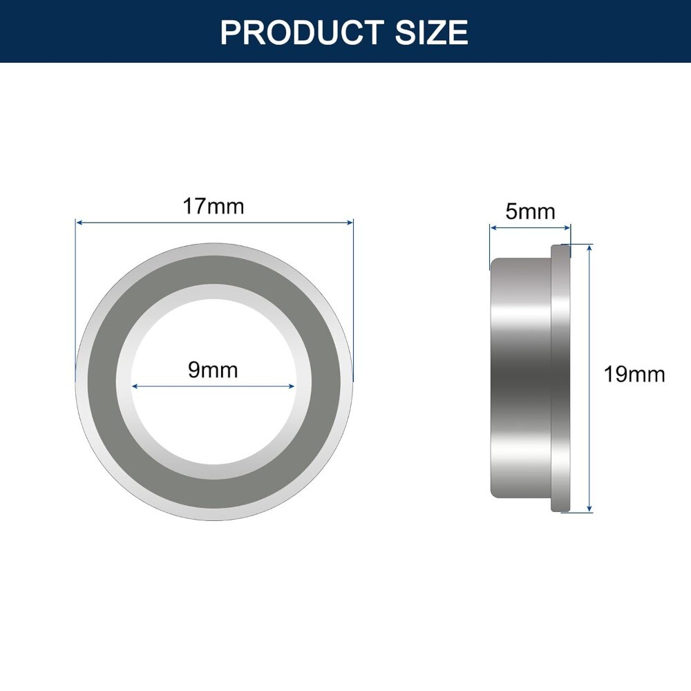 10-30pcs F689ZZ Flanged Ball Bearing 9x17x5mm Steel Bearings Double Shielded NEW