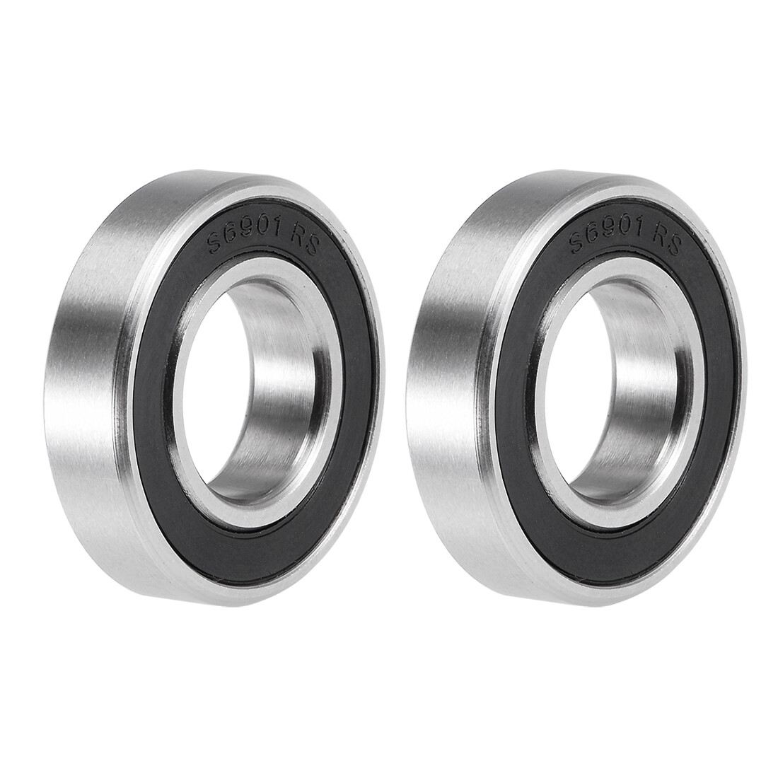 2pcs S6901-2RS Deep Groove Ball Bearings Double Sealed 440C Stainless Steel
