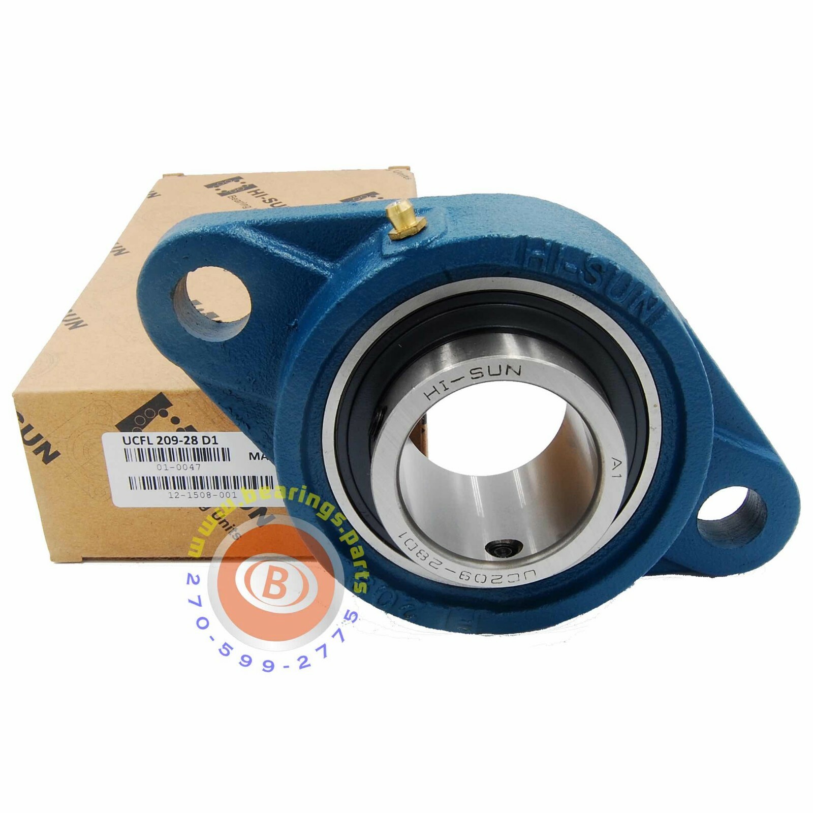 Hi-Sun SAFL209-28 Two-Bolt Flange Bearing Unit