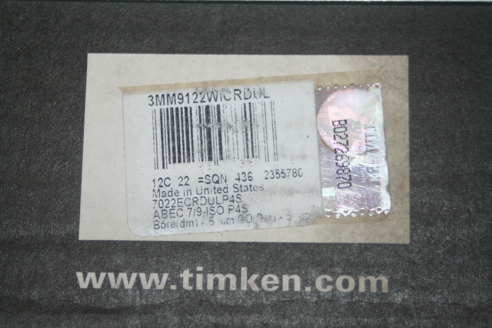(Set of 2) TIMKEN 3MM9122WIDUL Super Precision Angular Contact Bearings * NEW *