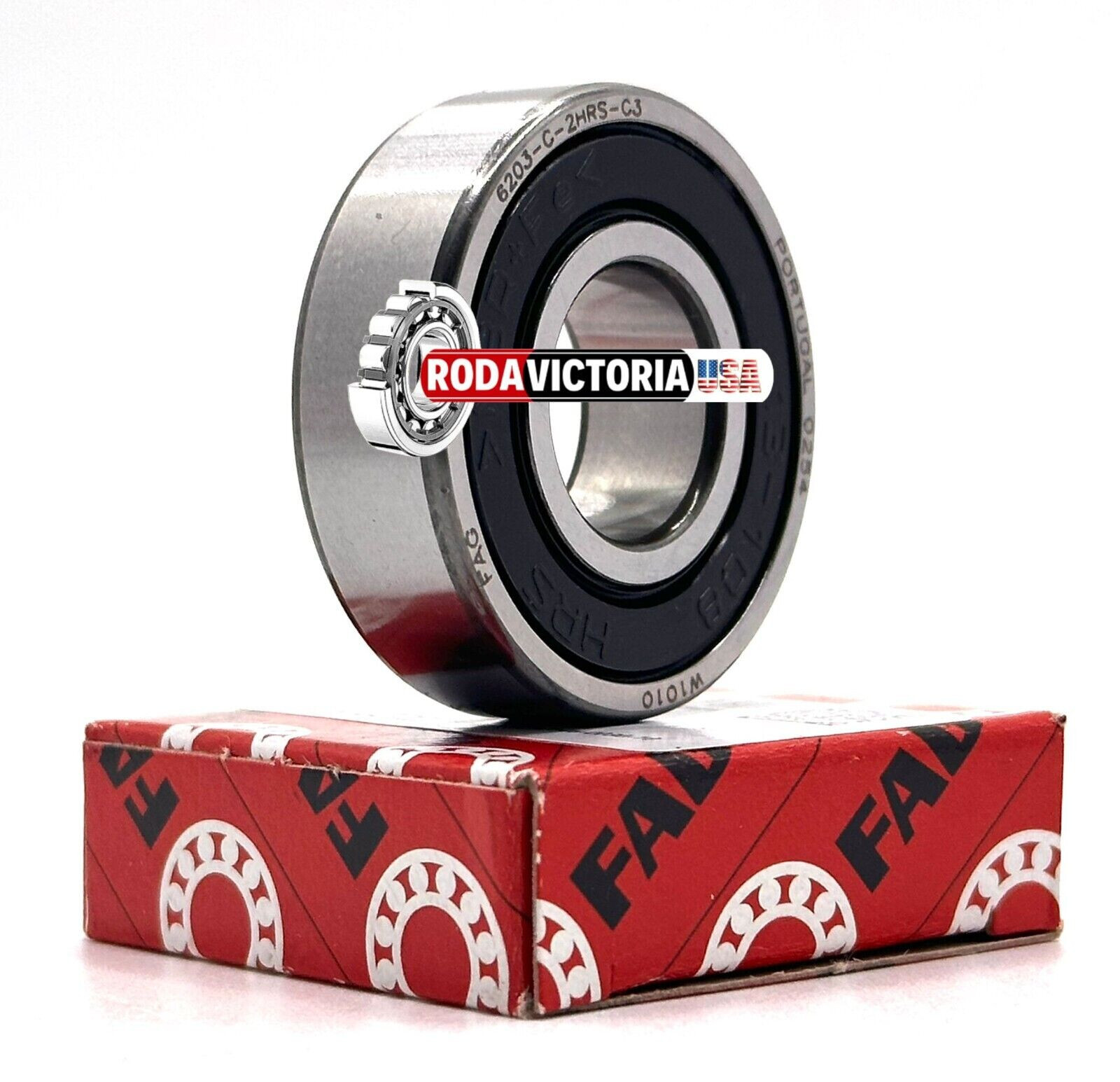 FAG 6203 2RS C3 Deep Groove Radial Ball Bearing Rubber Sealed 17x40x12mm