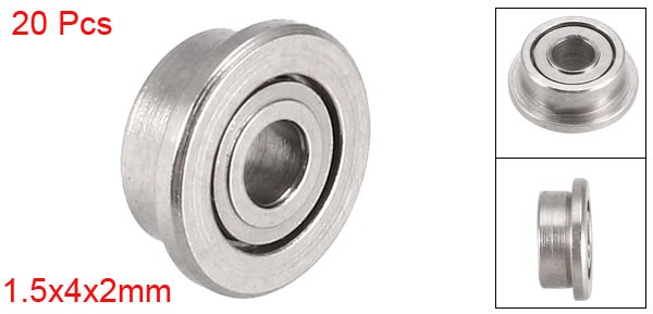 20pcs F681XZZ Flanged Ball Bearing Double Metal Shielded GCr15 Chrome Steel