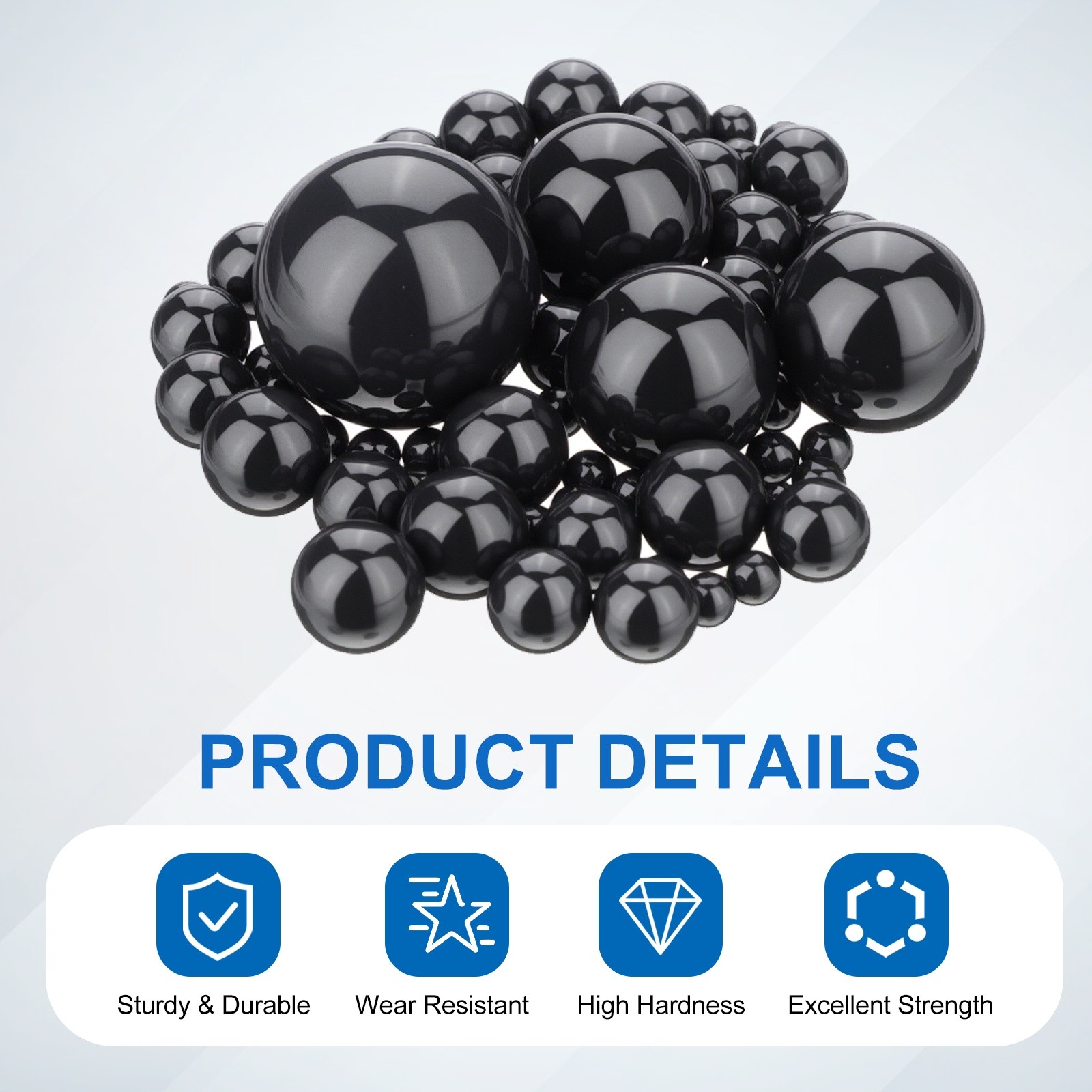 60pcs Ceramic Bearing Balls 2.5mm, Si3N4 Silicon Nitride G10 Precision