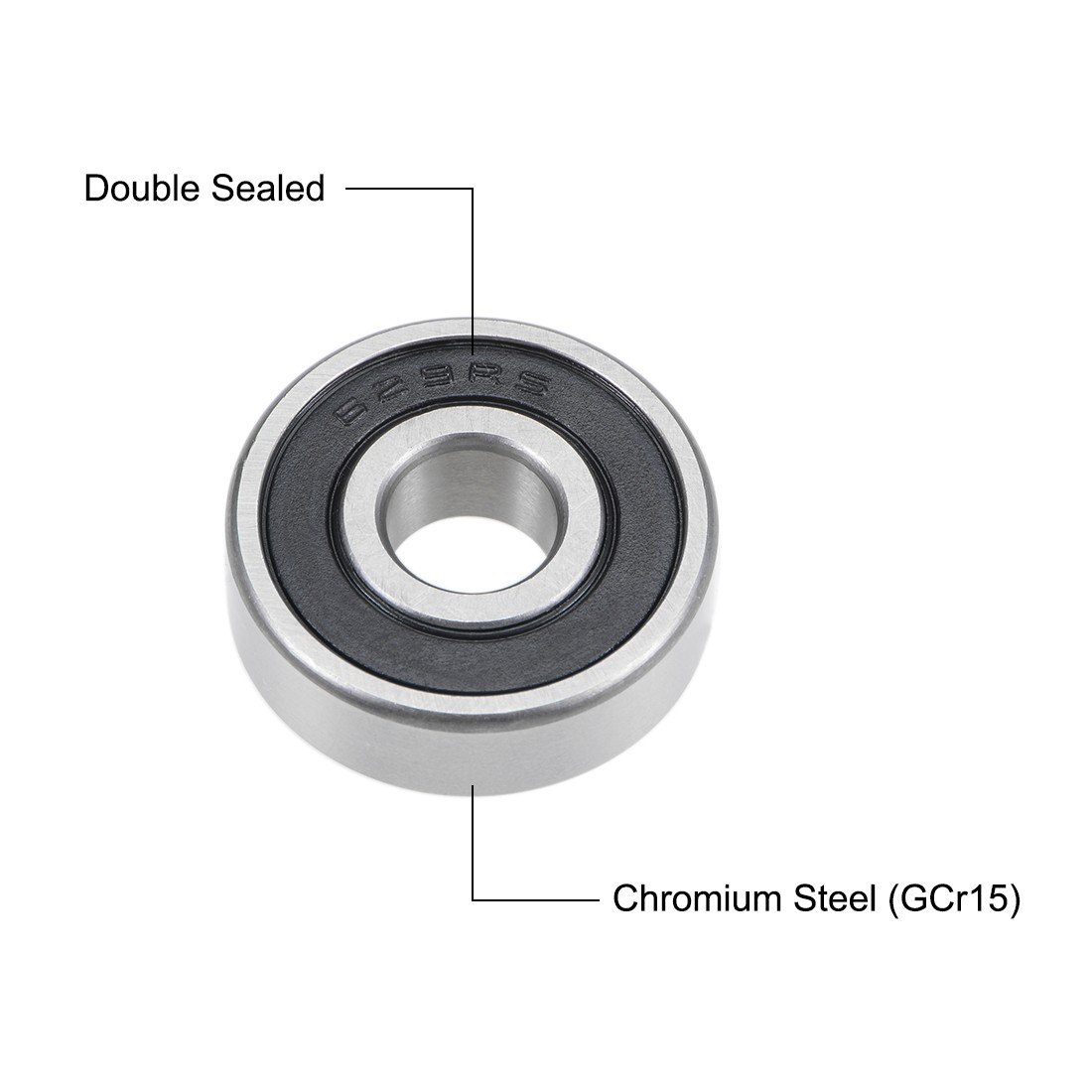 629-2RS Deep Groove Ball Bearings 9x26x8mm Double Sealed Chrome Steel P6 2pcs