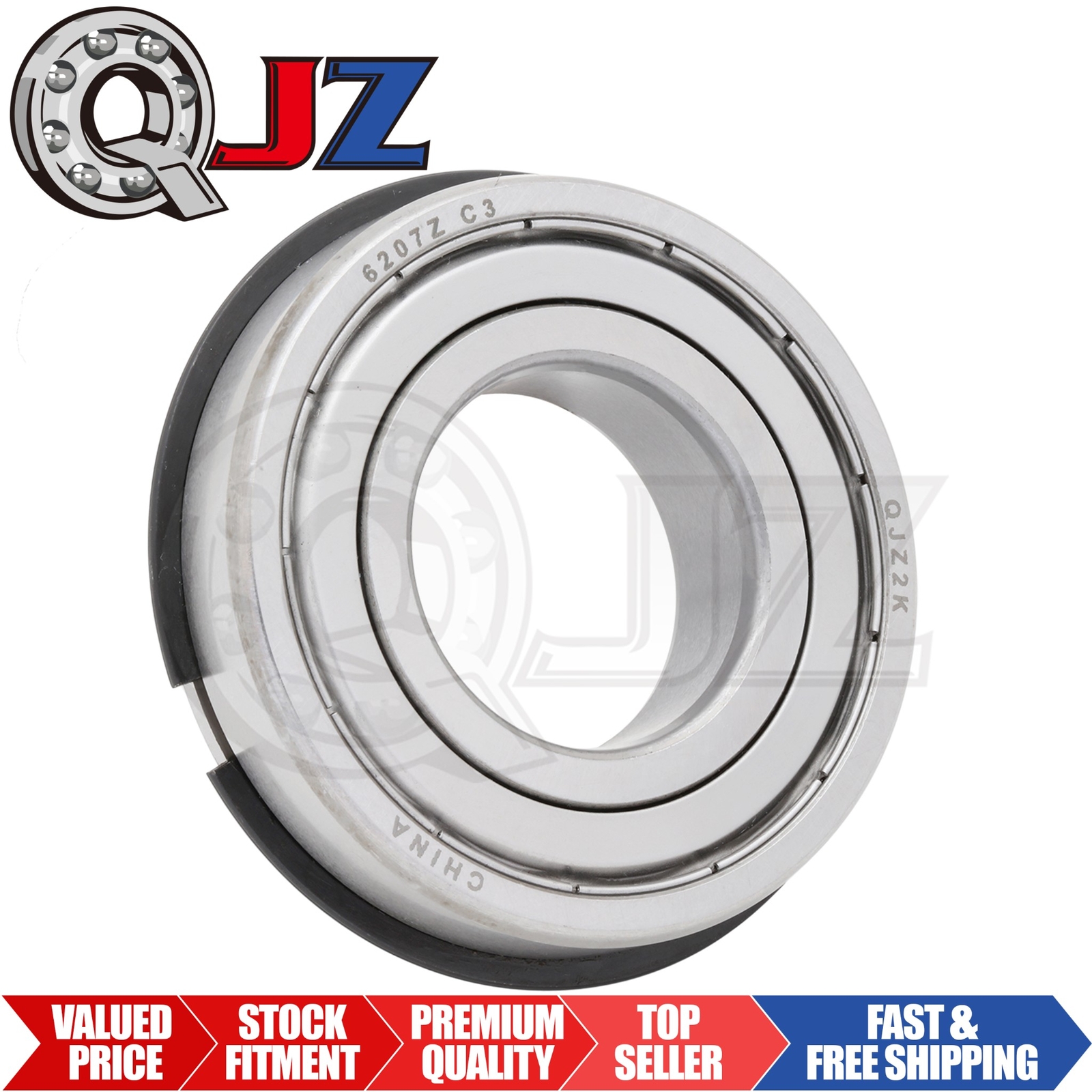 [Qty.1] 6207-ZZ-NR Deep Groove Ball Bearing w/Snap Ring [35mm x 72mm x 17mm]