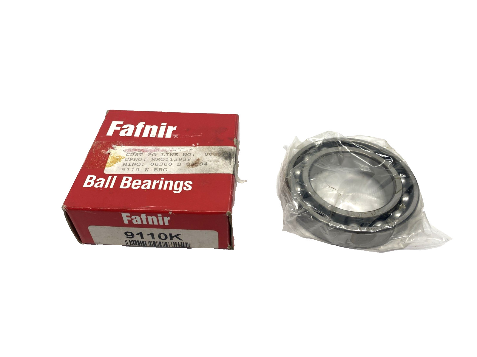 Fafnir 9110K Deep Groove Ball Bearing 50mm Bore 80mm O.D. 16mm Wide