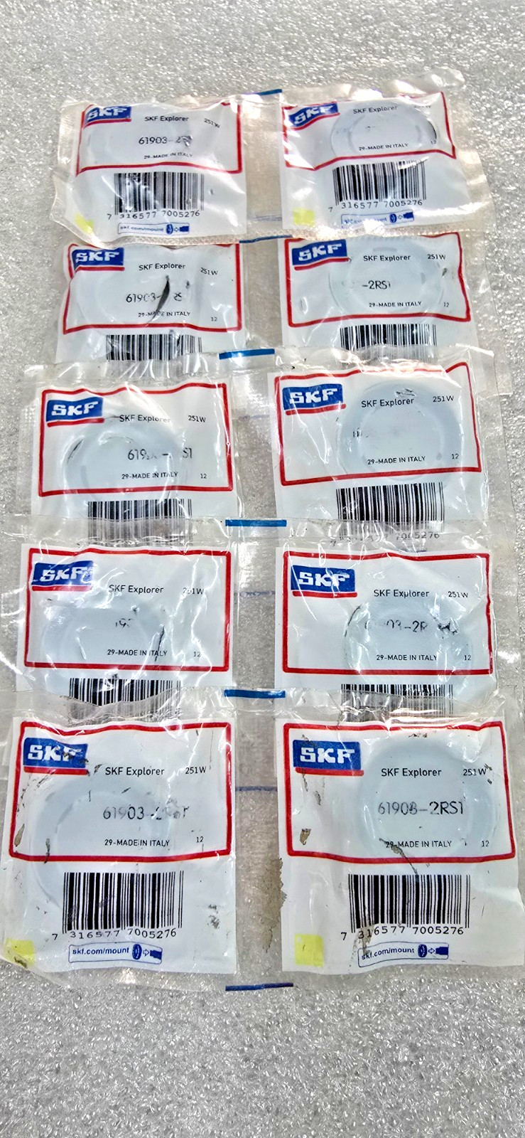 61903 2RS1 Single Row Deep Groove Ball Bearing SKF 61903 2RS1 17x30x7 MM 6903 10