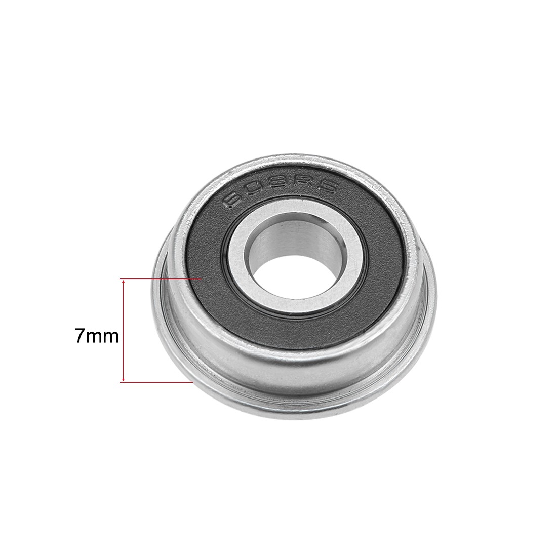 F608-2RS Flange Ball Bearing 8x22x7mm Sealed Chrome Bearings 5pcs