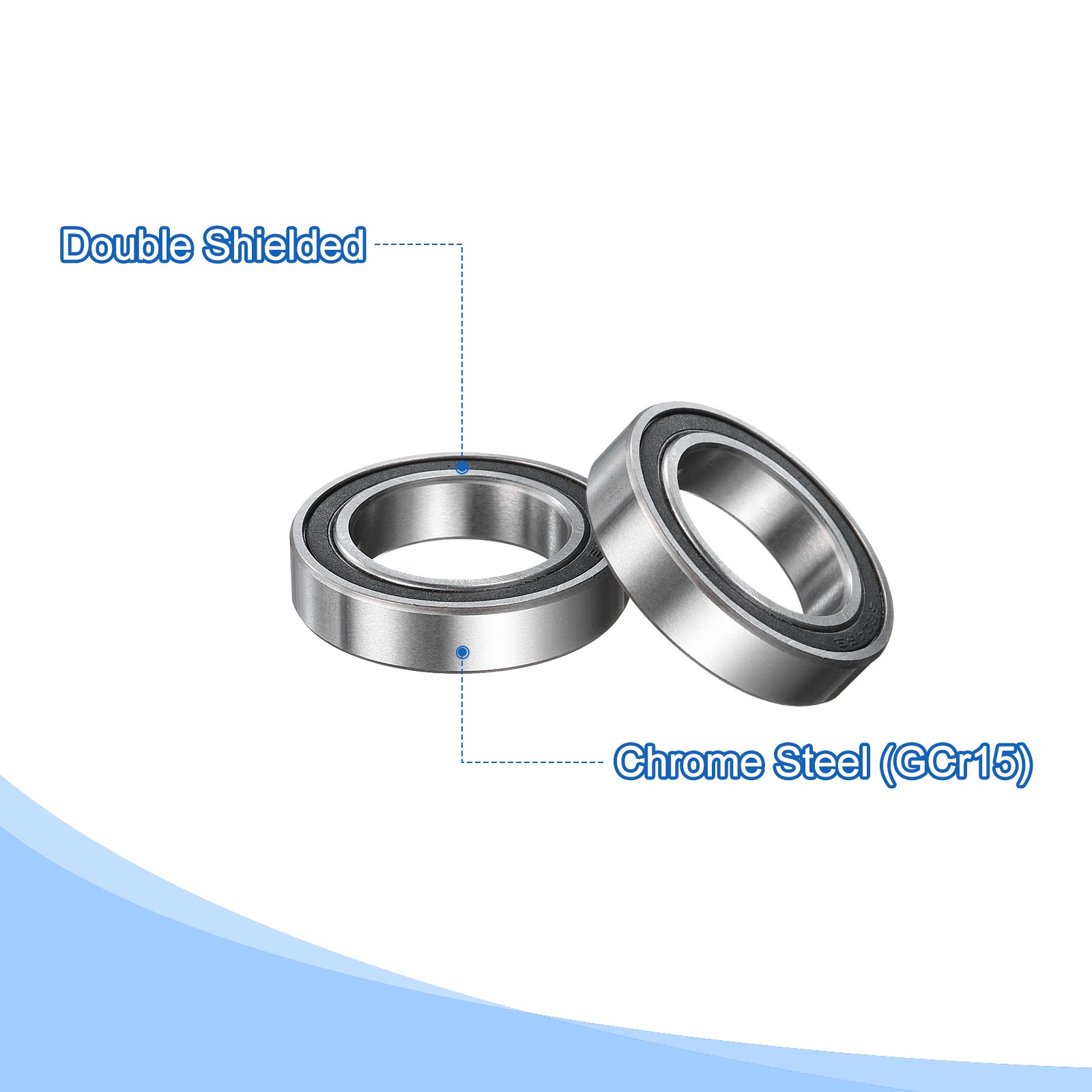 6804-2RS Ball Bearing 2pcs 20mmx32mmx7mmZ2 Double Rubber Seal, Black