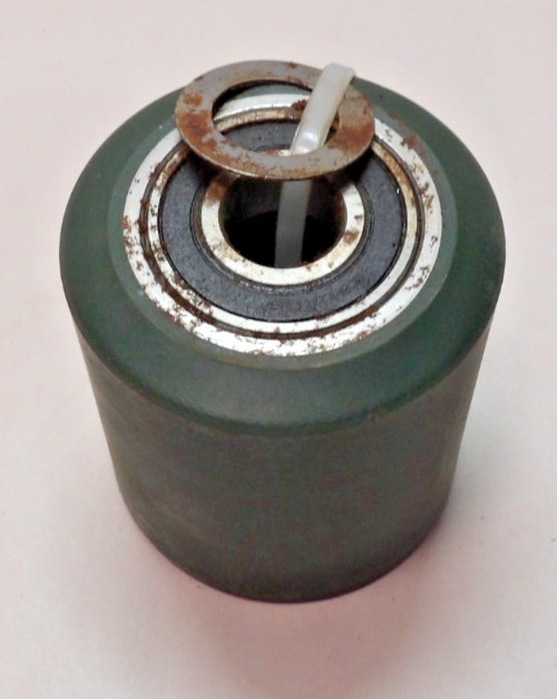 Roller Bearing Wheel 3/4″ Bore 3″ x 3-1/2″ Green Poly Rubber & Bearings
