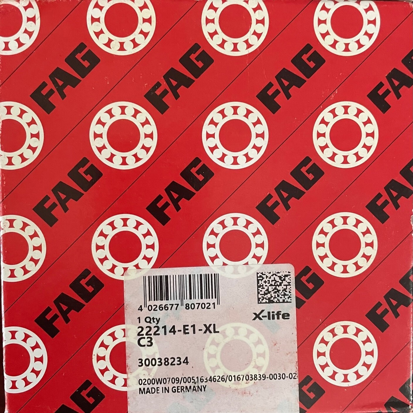 22214-E1-XL-C3 FAG SPHERICAL ROLLER BEARING (22214E1C3)