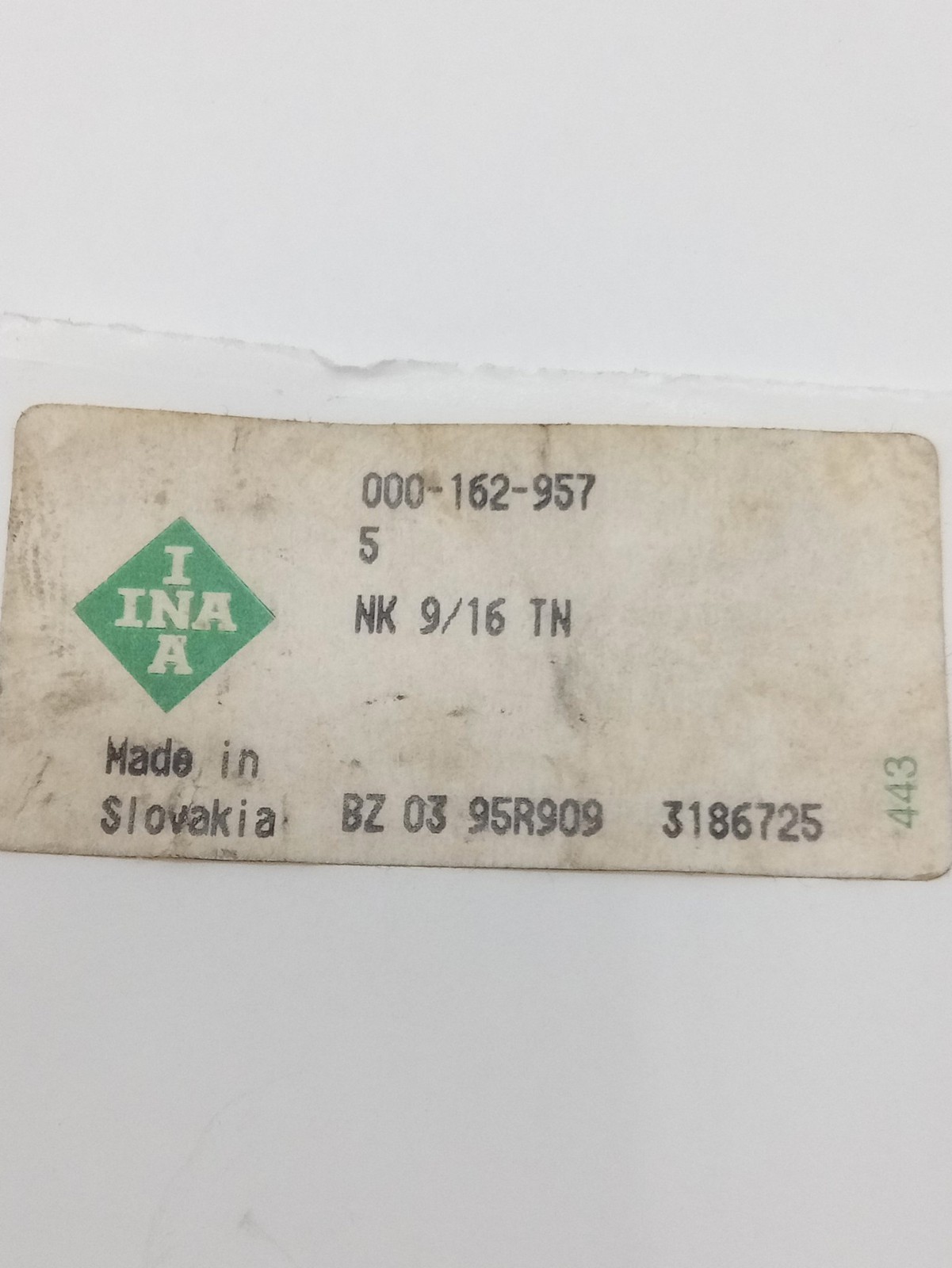 INA NK 9/16 TN Needle Bearing, 9/16″ Bore 5-Pack