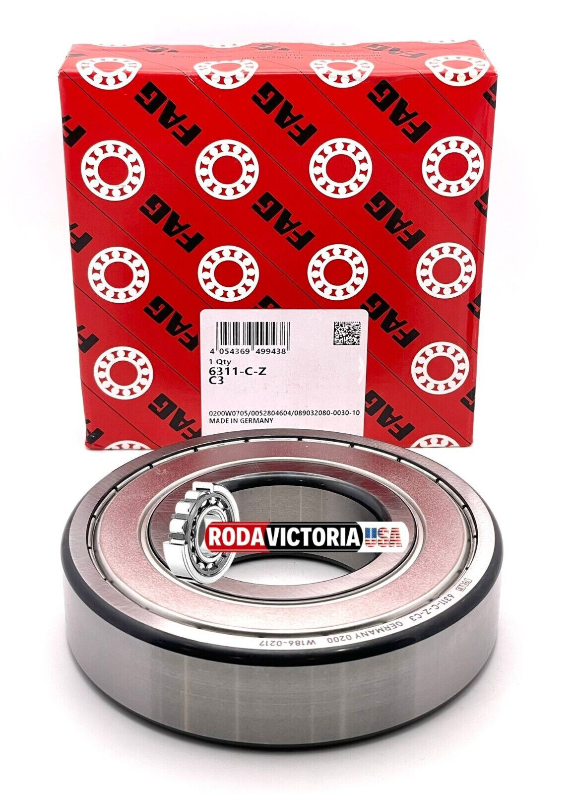 FAG GERMANY 6311 C Z C3 BEARING METAL SHIELDED ONE SIDE, ONE SIDE OPEN 55x120x29