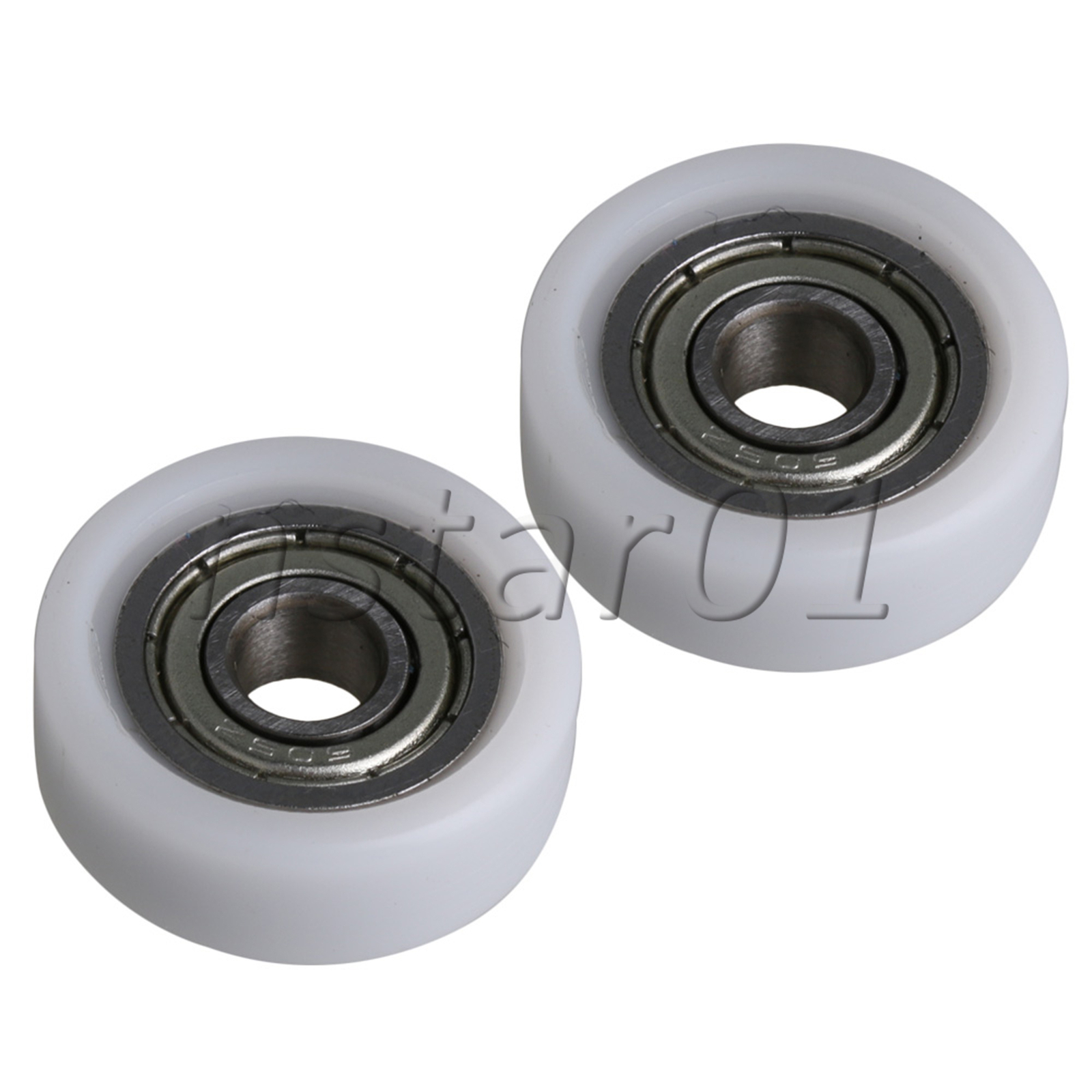 Round Nylon Pulley Wheels Roller Bearing for Slide Window Door Set of 12 White