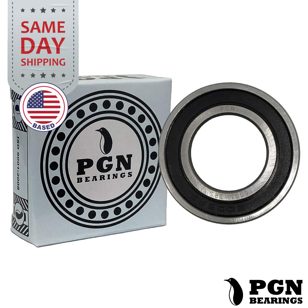 (100) 6005-2RS Premium Rubber Seal Ball Bearing C3 EMQ, 25x47x12 6005 2RS 6005rs