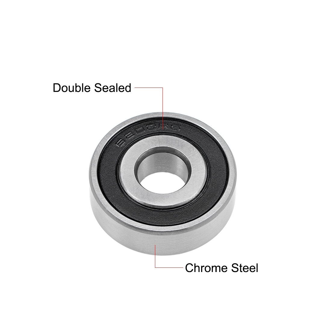 4Pcs 6202-16-2RS Double Sealed Ball Bearings Z2 16mm ID 35mm OD 11mm Thick