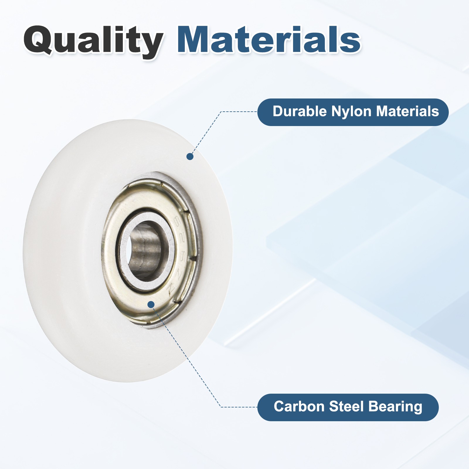 5Pcs 626ZZ Nylon Plastic Guide Bearing 6x25x7mm Pulley Roller, White