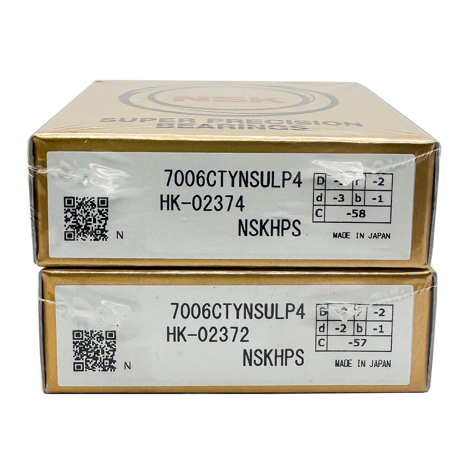 (Set of Two) NSK 7006CTYNSULP4 Abec-7 Super Precision Spindle Bearings 7006