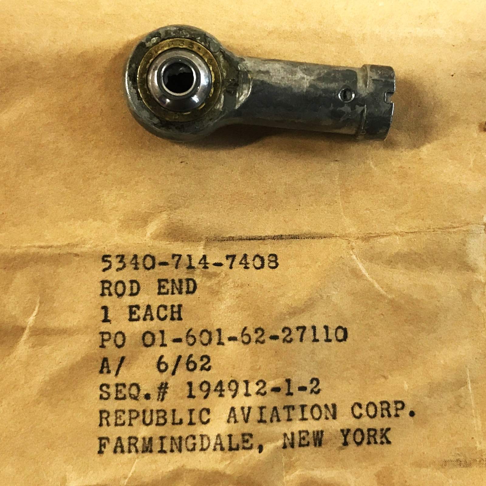 Heim 1-4/4 inch Rod End Bearing F35-14M NOS