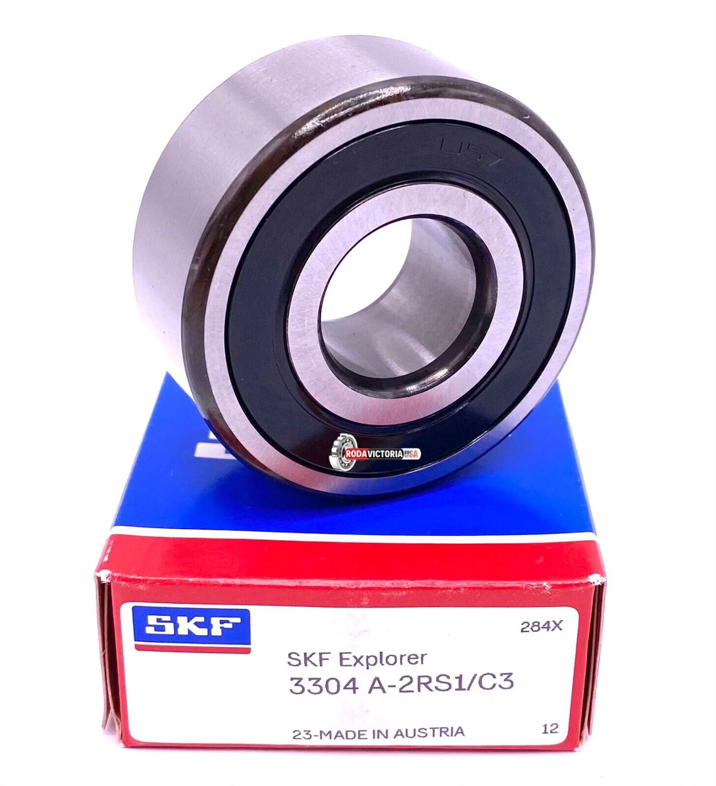 SKF 3304 A 2RS C3 Angular Contact Ball Bearing, Rubber Sealed 20x52x22.2 mm