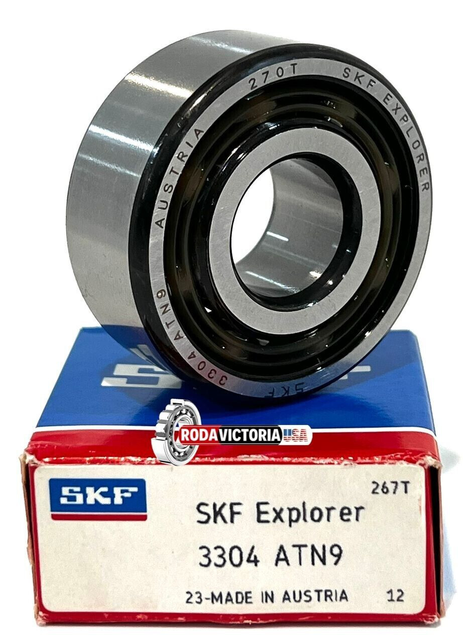 SKF 3304 ATN9 Angular Contact Ball Bearing, Open Type, No Seals 20x52x22.2 mm