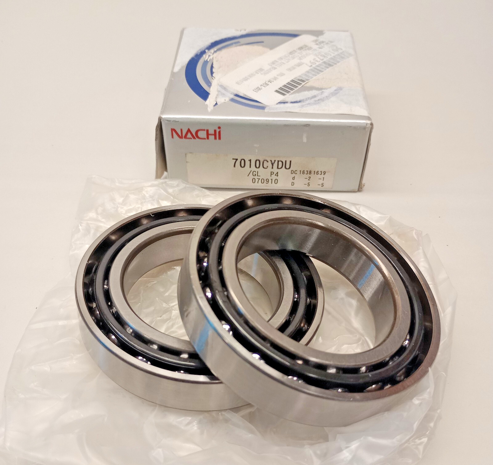 Nachi 7010CYDU-GLP4 Angular Contact Ball Bearing (Set of 2) 50 ID x 80 OD x 16mm