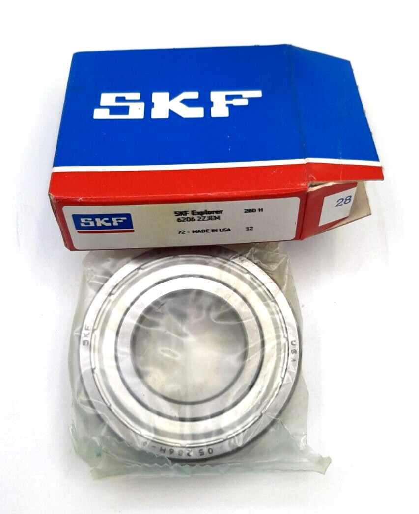 SKF 6206-2ZJEM Deep Groove Ball Bearing 16X30X62MM Doubled shielded (206-2Z)