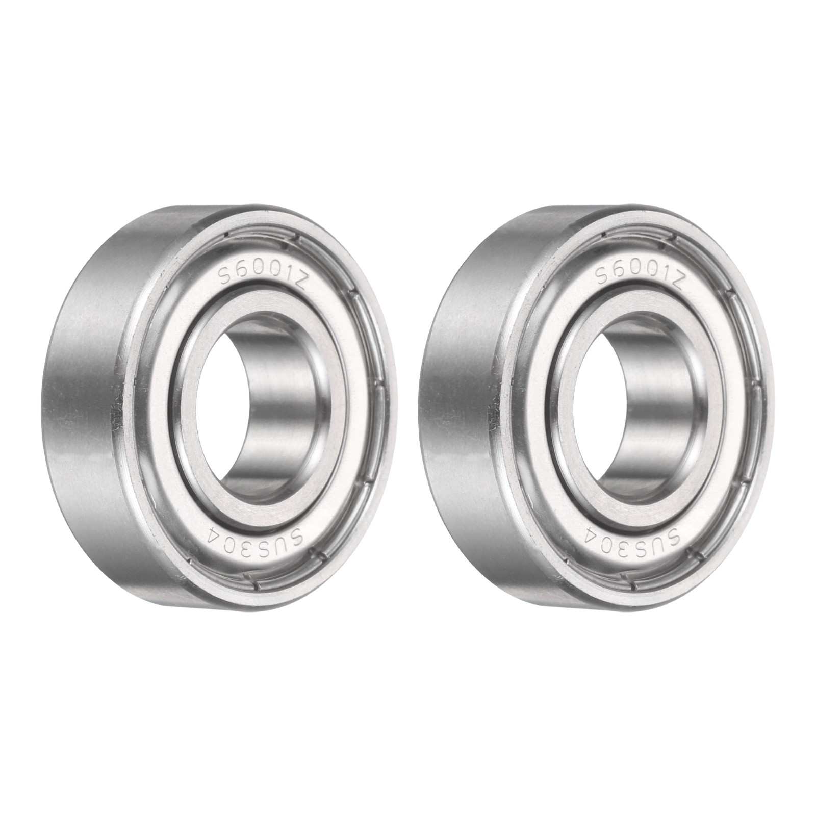 2Pcs S6001ZZ Deep Groove Ball Bearing, 12x28x8mm Double Shielded Ball Bearings