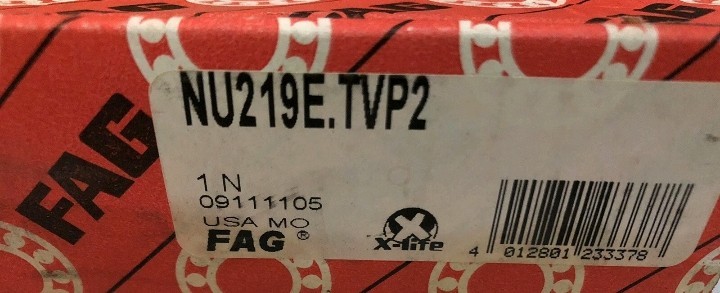 NU219ETVP2 FAG BRAND New Cylindrical Roller Bearing, 95X170X32mm