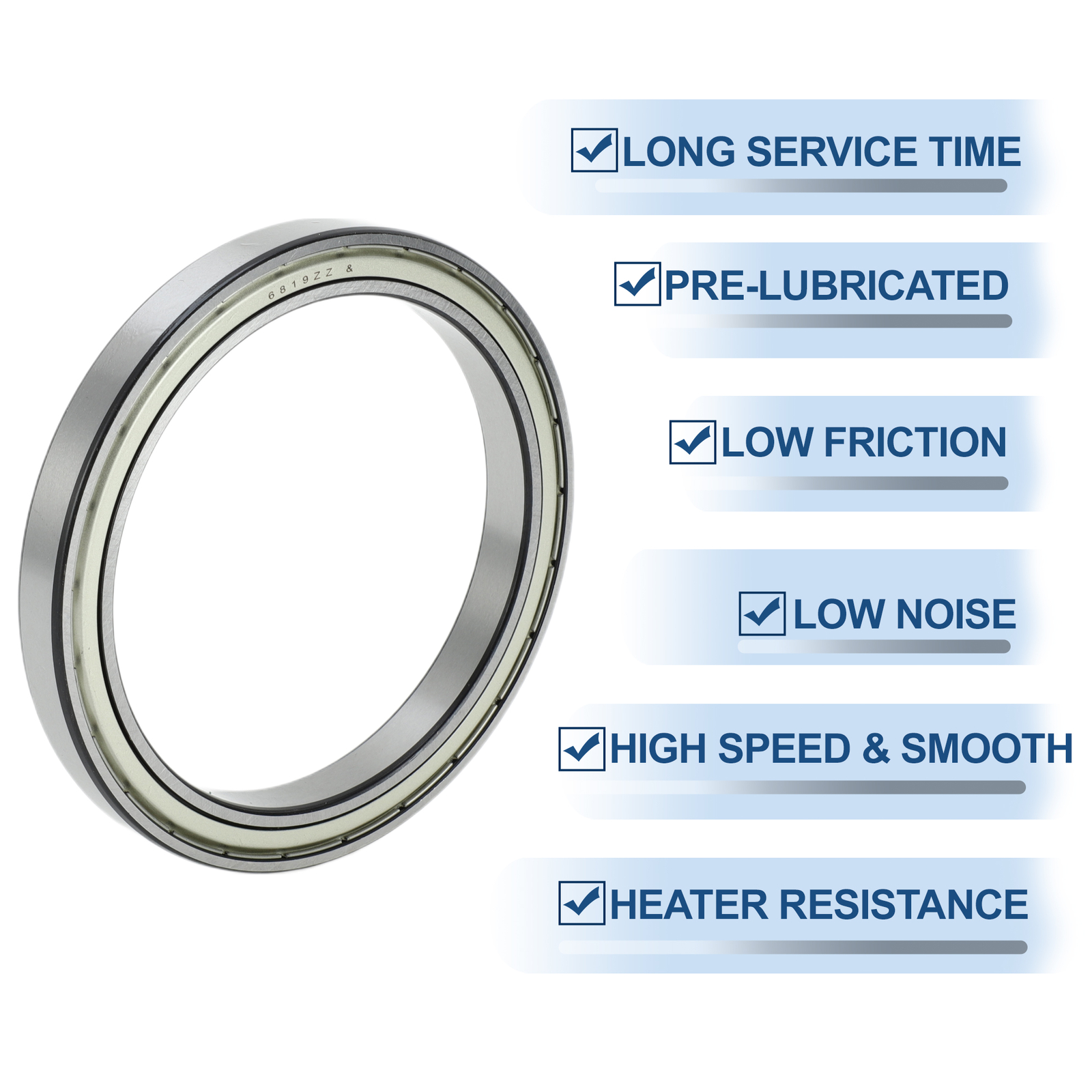 6819ZZ Single Deep Groove Ball Bearings P0 Lubricated Bearings Universal