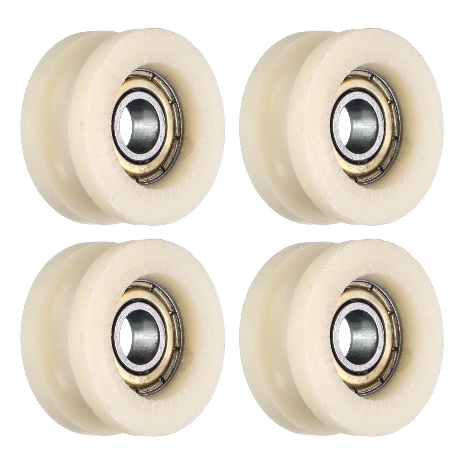 4Pcs Groove Plastic Guide Bearing 6x23x11mm Pulley Roller(Beige)