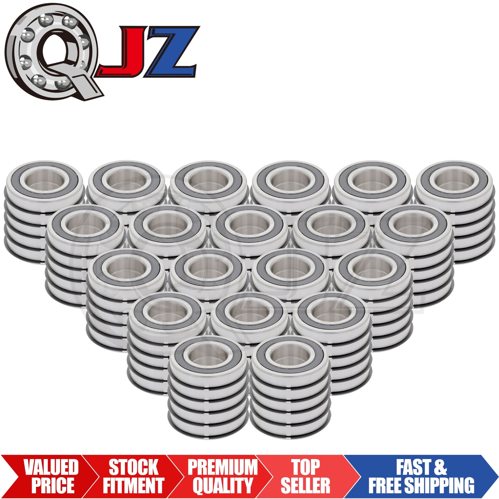 [100pcs] 6207-2RS-NR Radial/Deep Groove Bearing w/Snap-Ring [35mm x 72mm x 17mm]