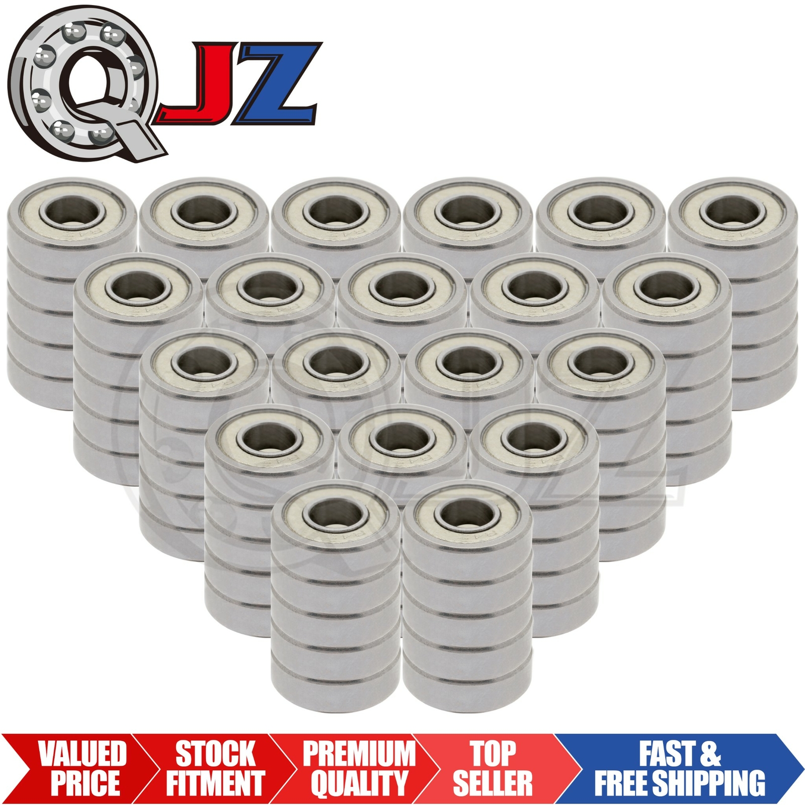 [Qty.100] R4-ZZ Miniature Radial Ball Bearing [0.25″ ID x 0.625″ OD x 0.196″ W]