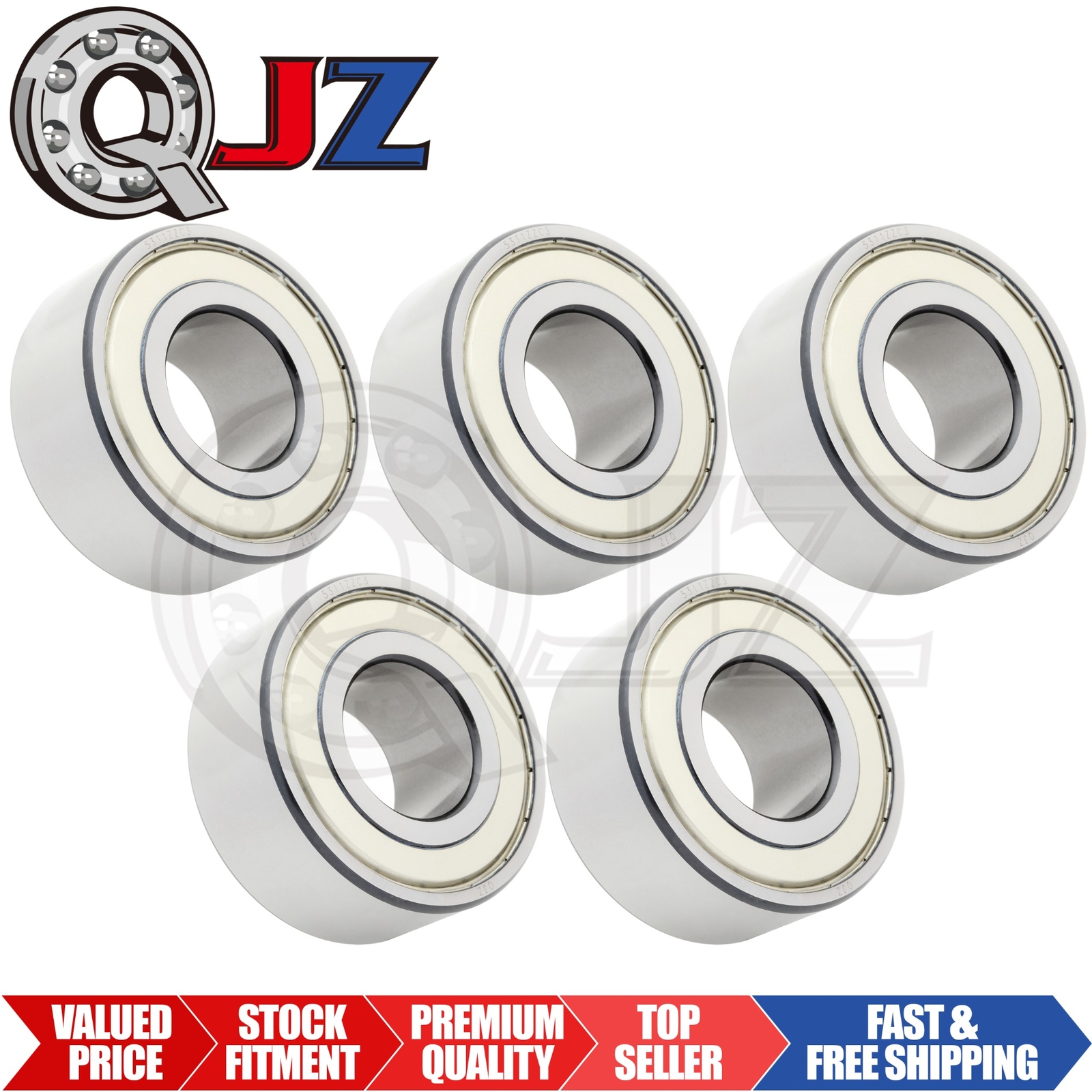 [Qty.5] 5311-ZZ New Angular Contact Ball Bearing [55mm ID x 120mm OD x 49.2mm W]