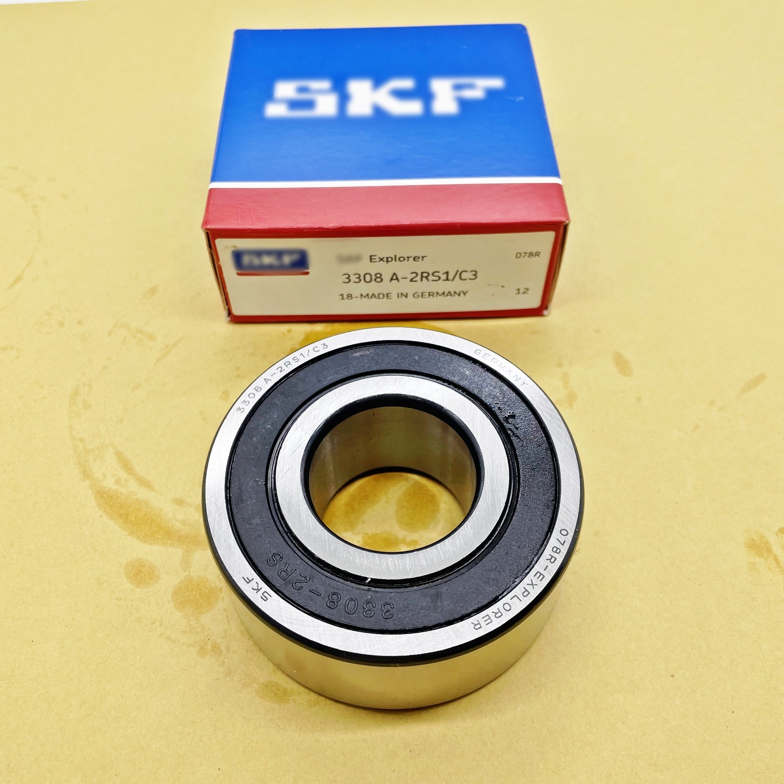 40x90x36.5mm NEW Double Row Angular Contact Ball Bearing Fits SKF 3308A2RS1/C3