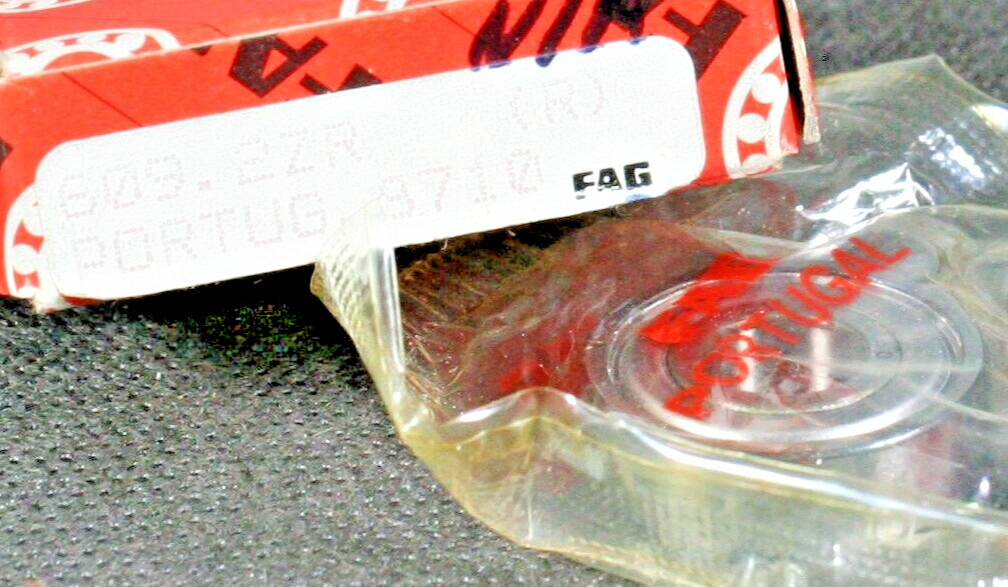 One (1) FAG 609 2ZR Deep Groove Bearing 9 mm ID Portugal NEW