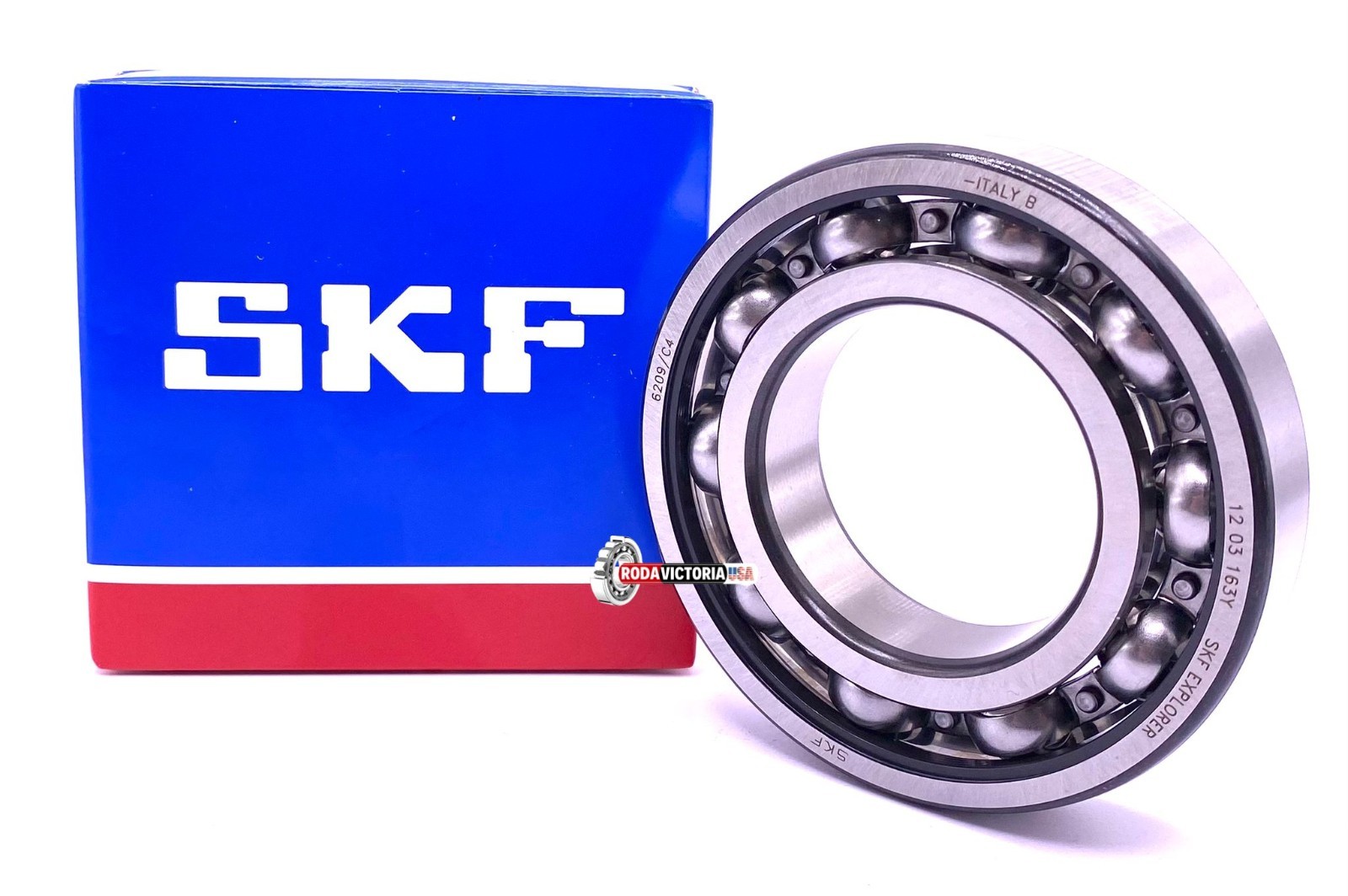 SKF 6209 C4 Deep Groove Ball Bearing, Open Type, No Seals 45x85x19 mm