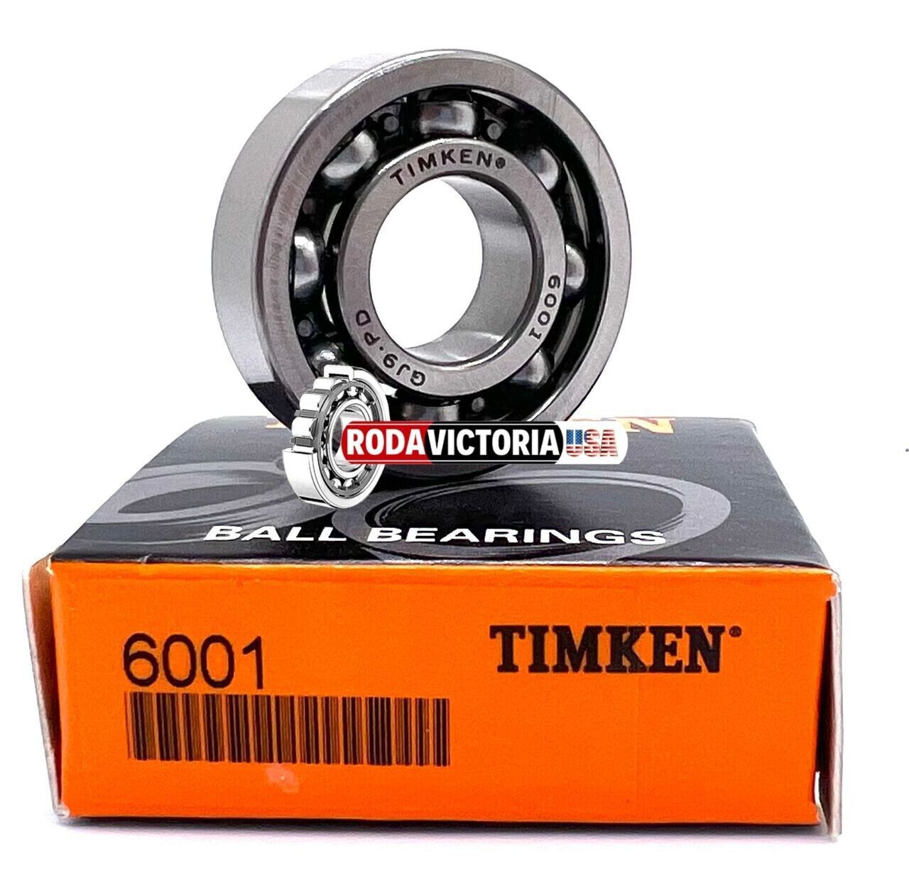 TIMKEN 6001 DEEP GROOVE BALL BEARING, OPEN NO SEALS 12x28x8mm