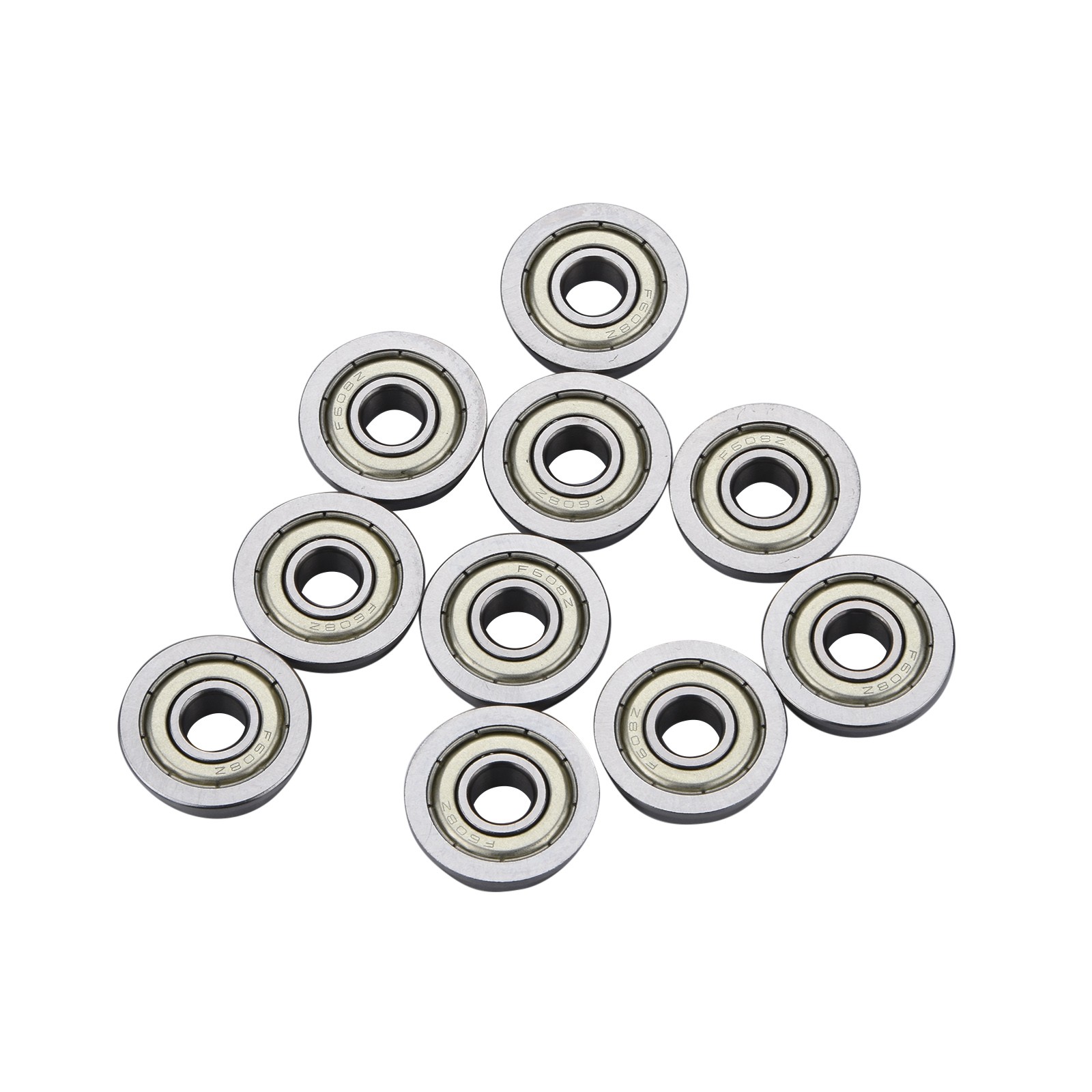 10Pcs Metric Flanged Bearing F608ZZ Replacement 8*22*7 mm Flange Ball Bearing-