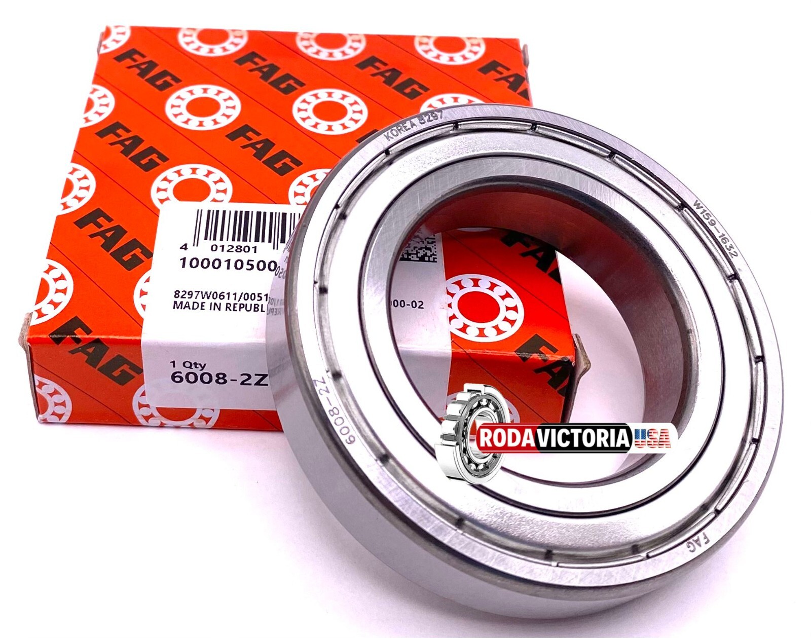 FAG 6008 ZZ C3 DEEP GROOVE BALL BEARING, METAL SHIELDED 40x68x15 mm