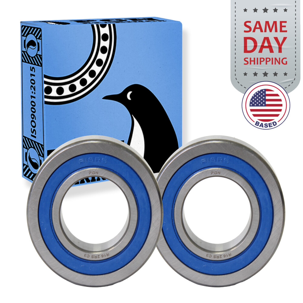 (2) R16-2RS Premium Rubber Seal Ball Bearing C3, 1″x2″x1/2″, R16rs