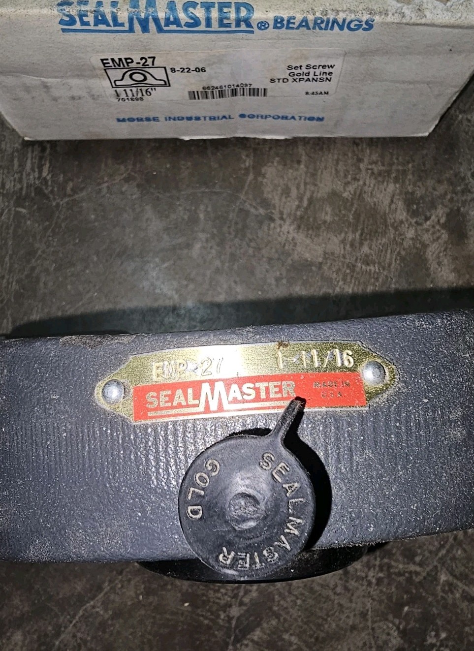 Emerson Morse Sealmaster EMP-27 Pillow Block Bearing 1-11/16″ – New Open Box