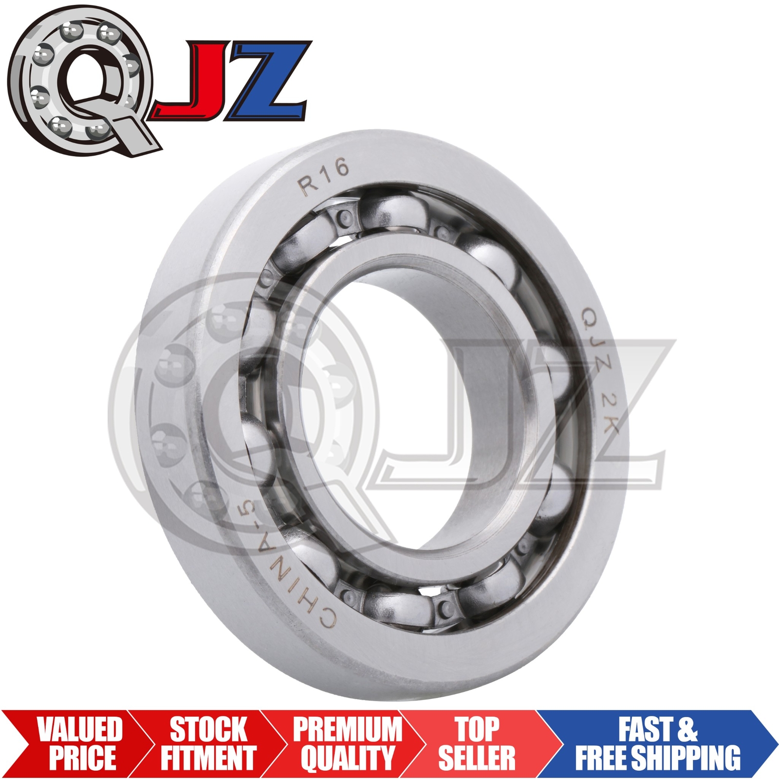 [Qty:1] R16-OPEN Deep Groove Radial Ball Bearing Unit [1″ ID x 2″ OD x 3/8″ W]