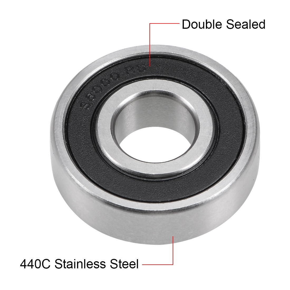 S6000-2RS Stainless Steel Bearing 10x26x8mm Double Sealed 6000RS Bearings 3pcs